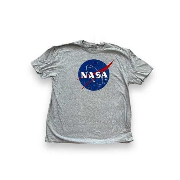 New Fifthsun Unisex Men's Short Sleeve Gray NASA Logo Graphic T-shirt 2XL NWT - Picture 1 of 3